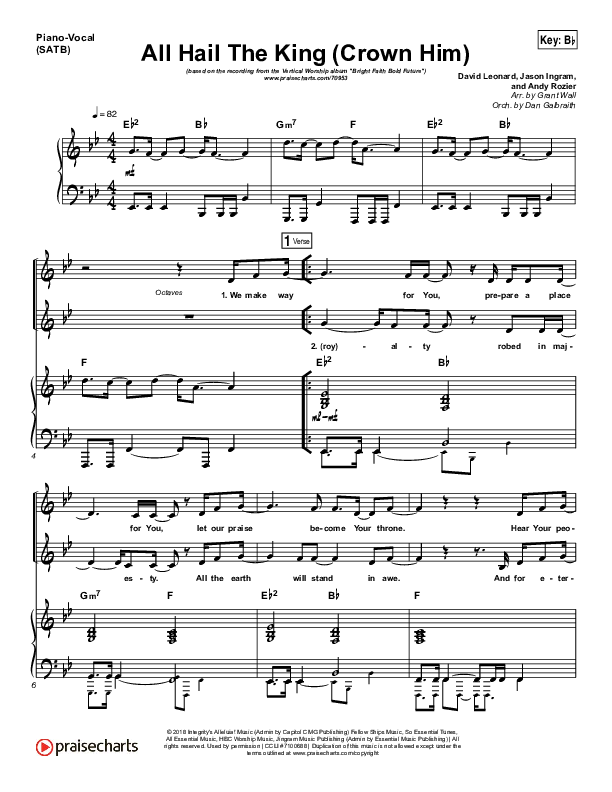 All Hail The King Piano/Vocal (SATB) (Vertical Worship)