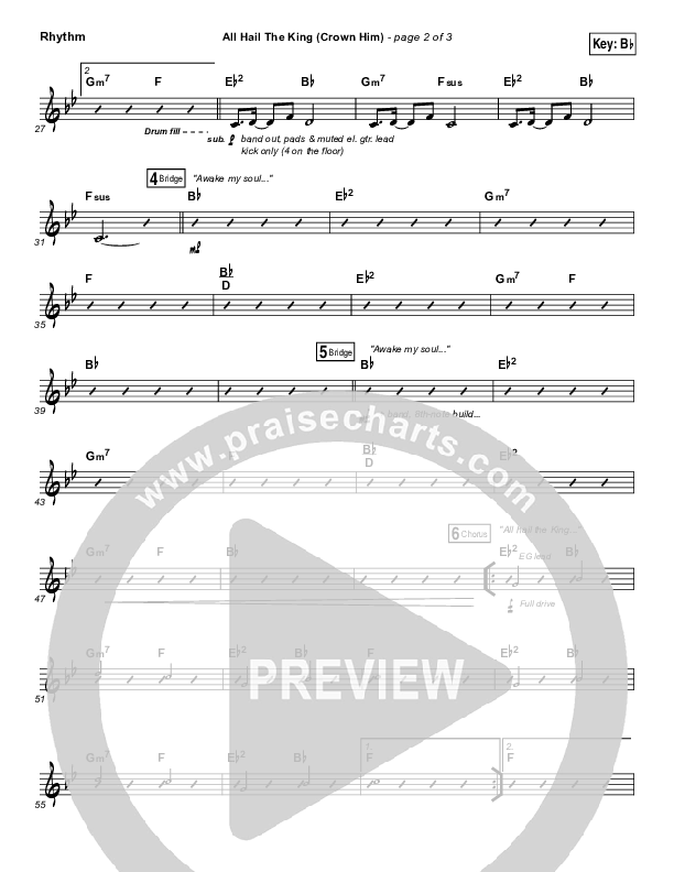 All Hail The King Rhythm Chart (Vertical Worship)