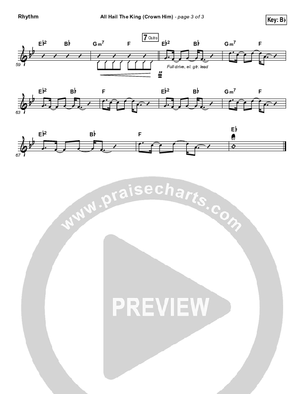 All Hail The King Rhythm Chart (Vertical Worship)
