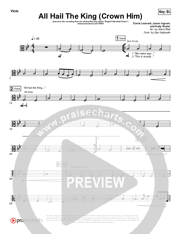 All Hail The King Viola (Vertical Worship)