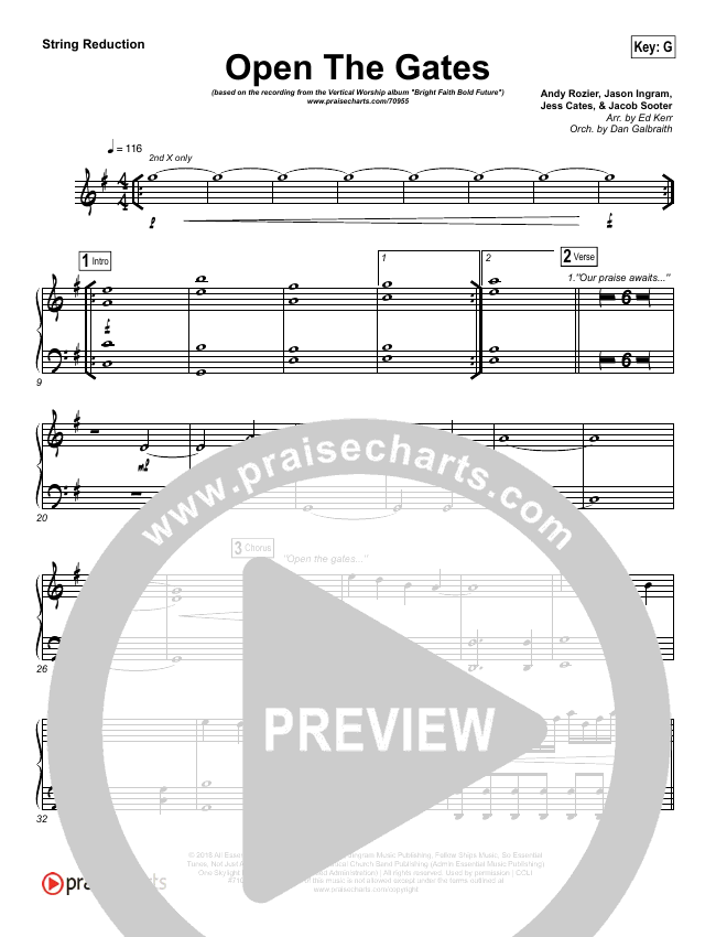 Open The Gates Sheet Music (Vertical Worship) PraiseCharts