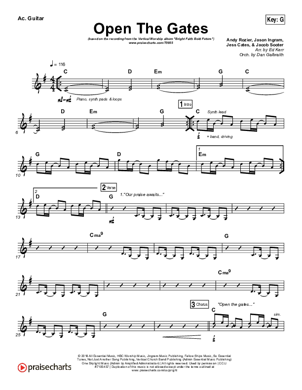 Open The Gates Acoustic Guitar (Vertical Worship)