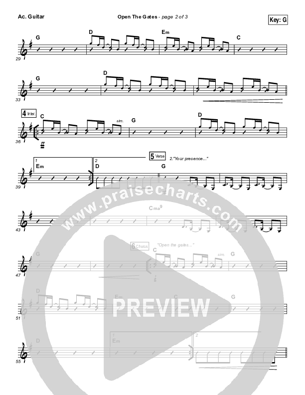 Open The Gates Acoustic Guitar (Vertical Worship)