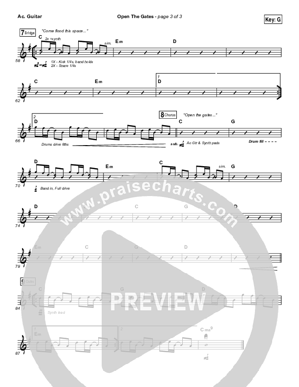 Open The Gates Acoustic Guitar (Vertical Worship)