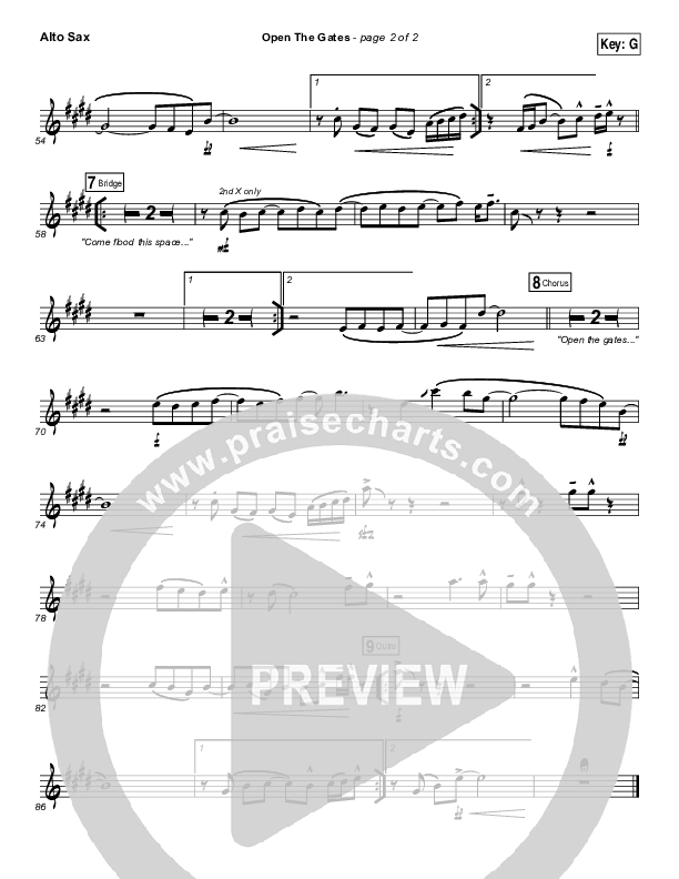 Open The Gates Alto Sax (Vertical Worship)