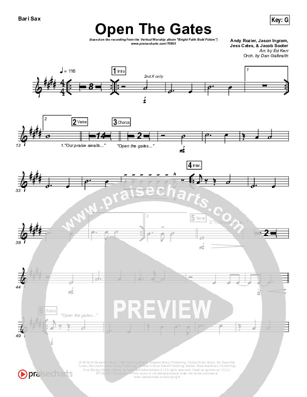 Open The Gates Bari Sax (Vertical Worship)