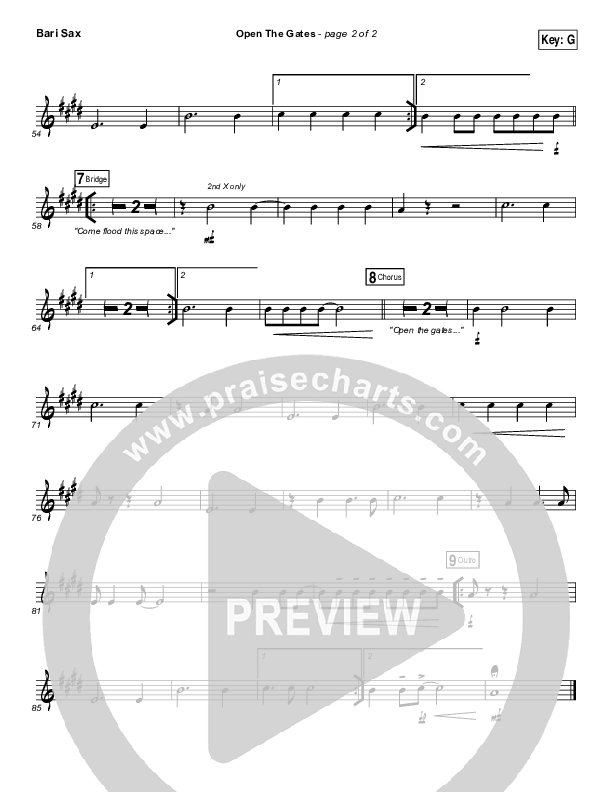 Open The Gates Bari Sax (Vertical Worship)