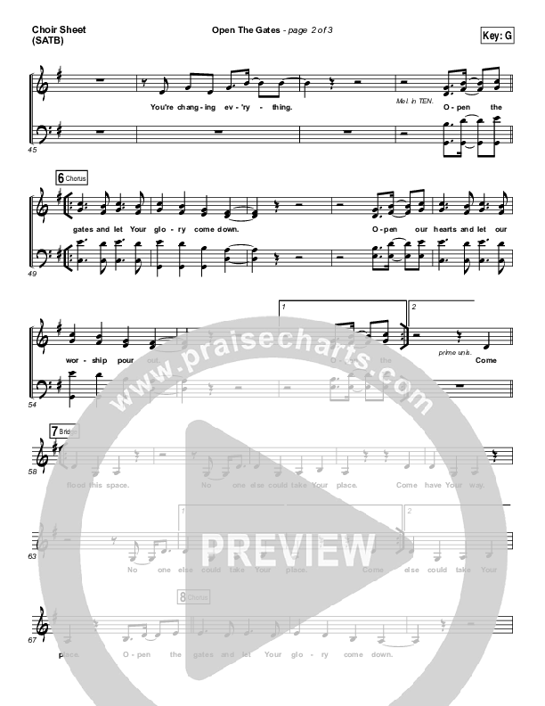 Open The Gates Choir Vocals (SATB) (Vertical Worship)