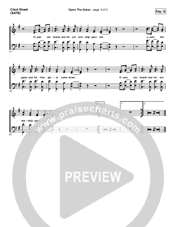 Open The Gates Choir Vocals (SATB) (Vertical Worship)