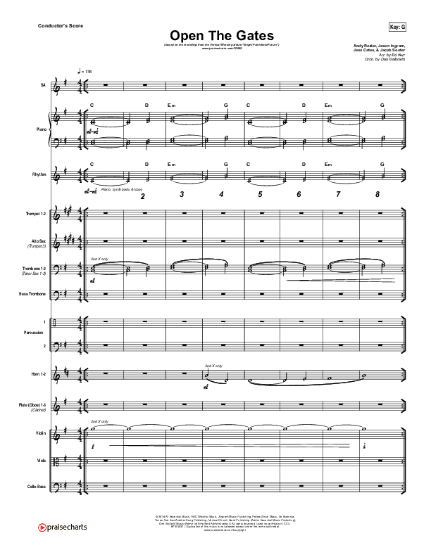Open The Gates Conductor's Score (Vertical Worship)