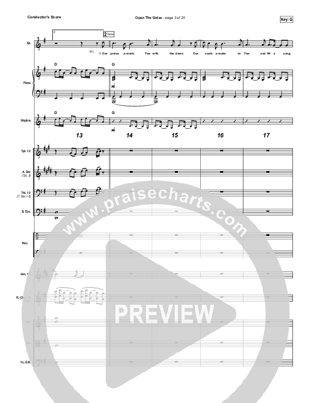 Open The Gates Conductor's Score (Vertical Worship)