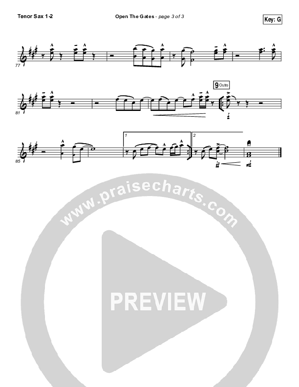 Open The Gates Tenor Sax 1/2 (Vertical Worship)