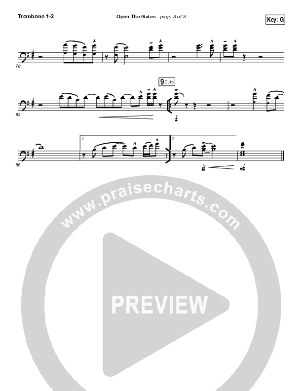Open The Gates Trombone 1/2 (Vertical Worship)