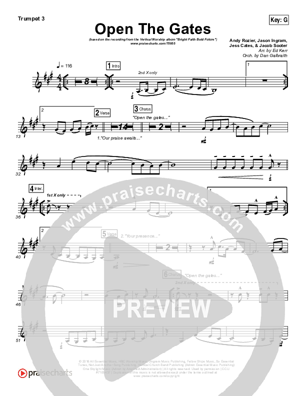 Open The Gates Trumpet 3 (Vertical Worship)