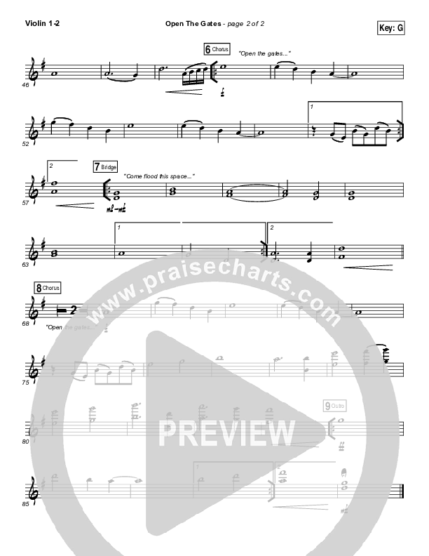 Open The Gates Violin 1/2 (Vertical Worship)