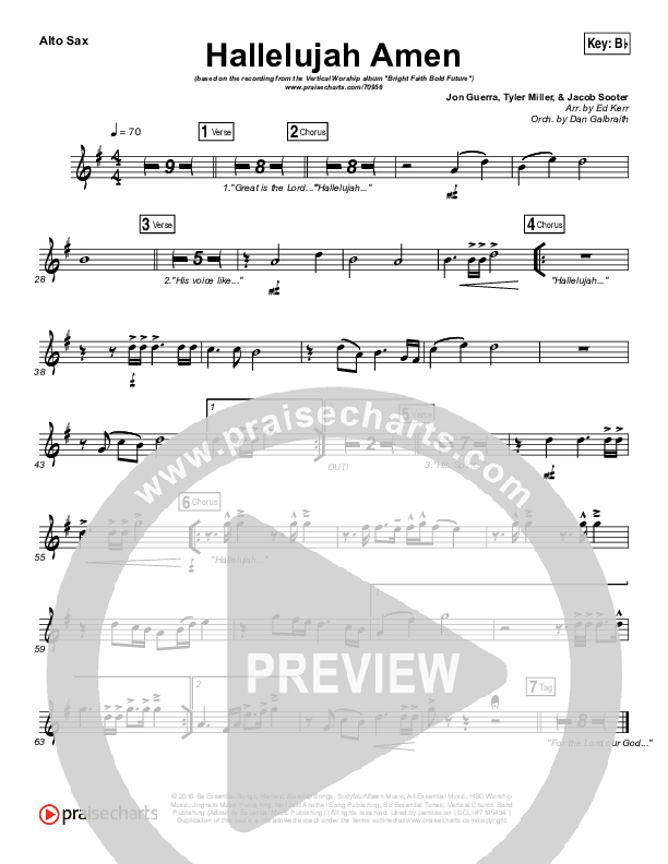 Hallelujah Amen Alto Sax (Vertical Worship / Jon Guerra)