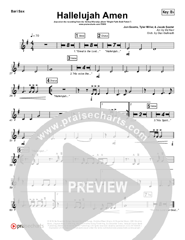 Hallelujah Amen Bari Sax (Vertical Worship / Jon Guerra)