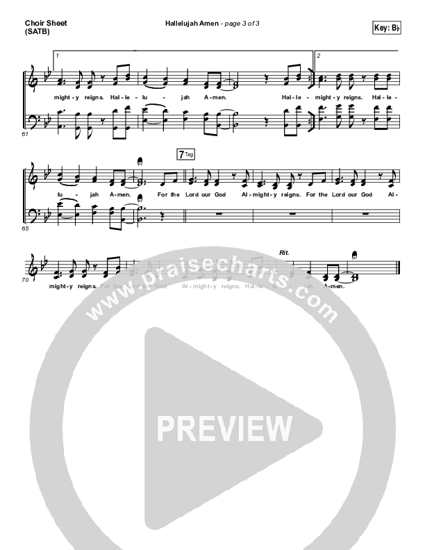 Hallelujah Amen Choir Sheet (SATB) (Vertical Worship / Jon Guerra)