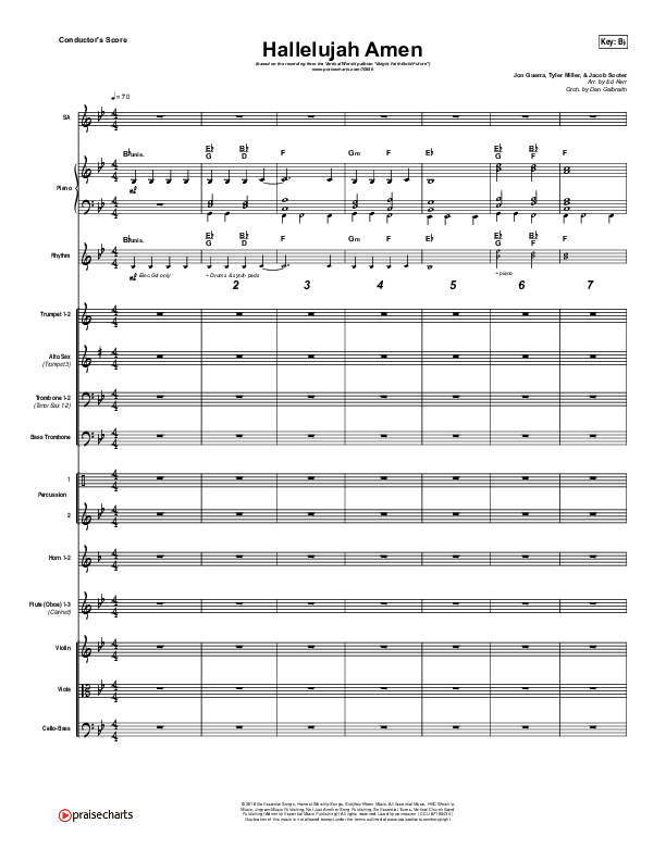 Hallelujah Amen Conductor's Score (Vertical Worship / Jon Guerra)