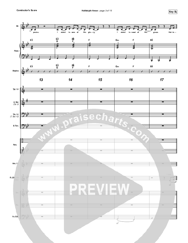 Hallelujah Amen Conductor's Score (Vertical Worship / Jon Guerra)