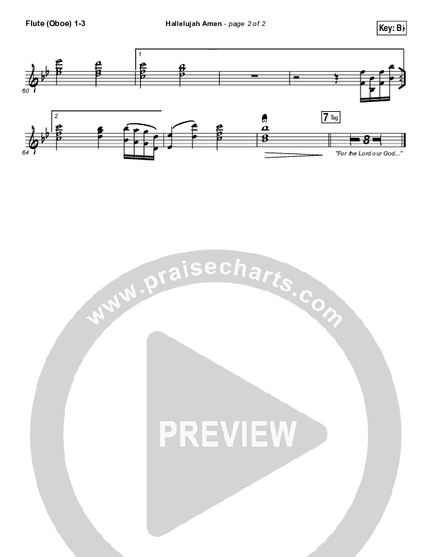 Hallelujah Amen Flute/Oboe 1/2/3 (Vertical Worship / Jon Guerra)