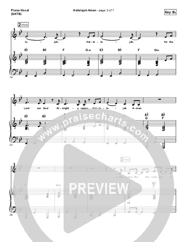 Hallelujah Amen Piano/Vocal (SATB) (Vertical Worship / Jon Guerra)