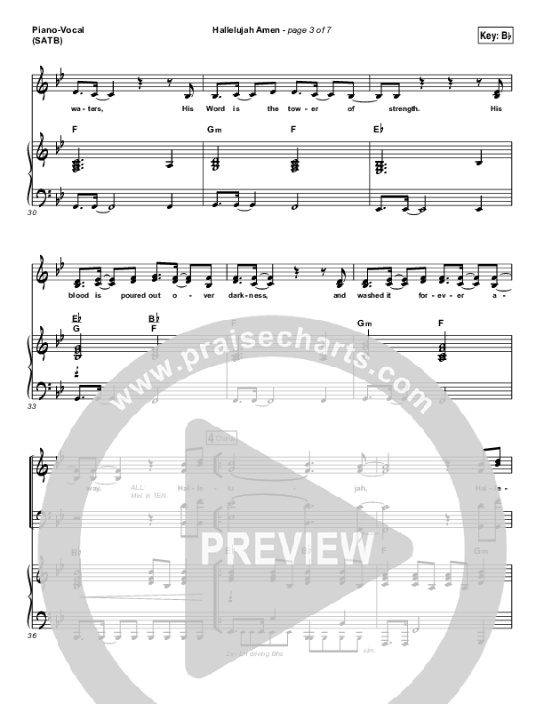 Hallelujah Amen Piano/Vocal Pack (Vertical Worship / Jon Guerra)