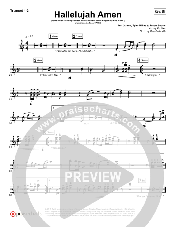 Hallelujah Amen Brass Pack (Vertical Worship / Jon Guerra)