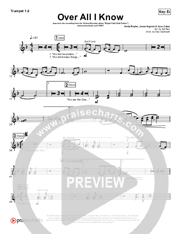 Over All I Know Brass Pack (Vertical Worship)