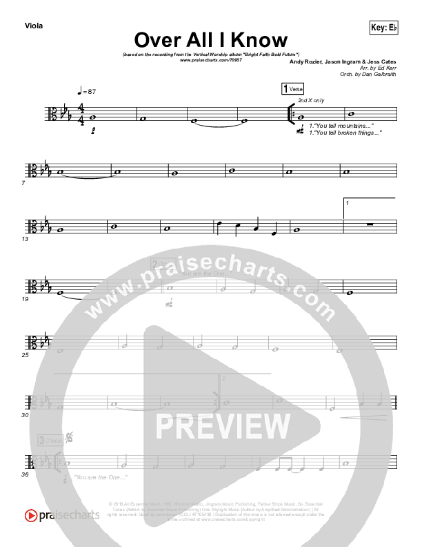 Over All I Know Viola (Vertical Worship)