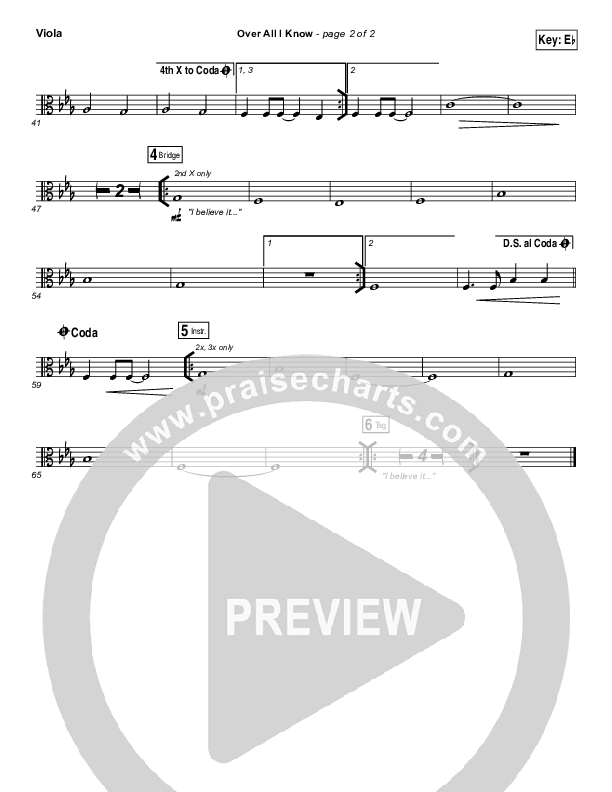 Over All I Know Viola (Vertical Worship)
