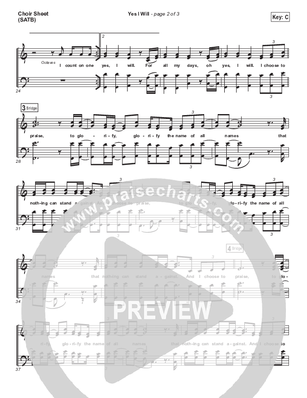 Yes I Will Choir Vocals (SATB) (Vertical Worship)