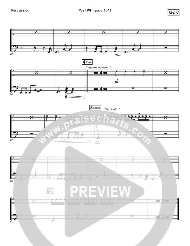 Yes I Will Percussion (Vertical Worship)