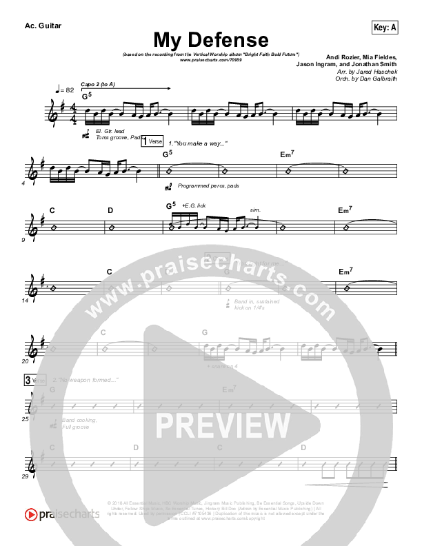 My Defense Acoustic Guitar (Vertical Worship)