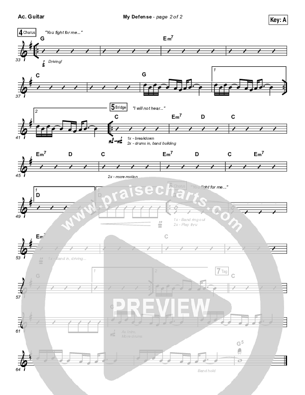 My Defense Acoustic Guitar (Vertical Worship)