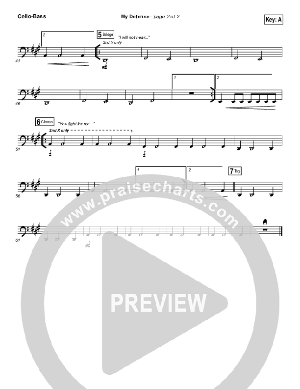 My Defense Cello/Bass (Vertical Worship)