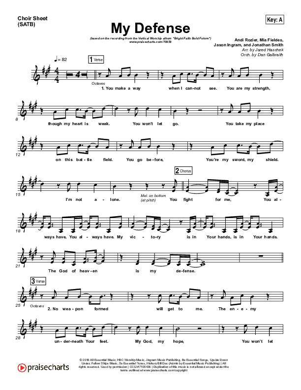 My Defense Choir Sheet (SATB) (Vertical Worship)