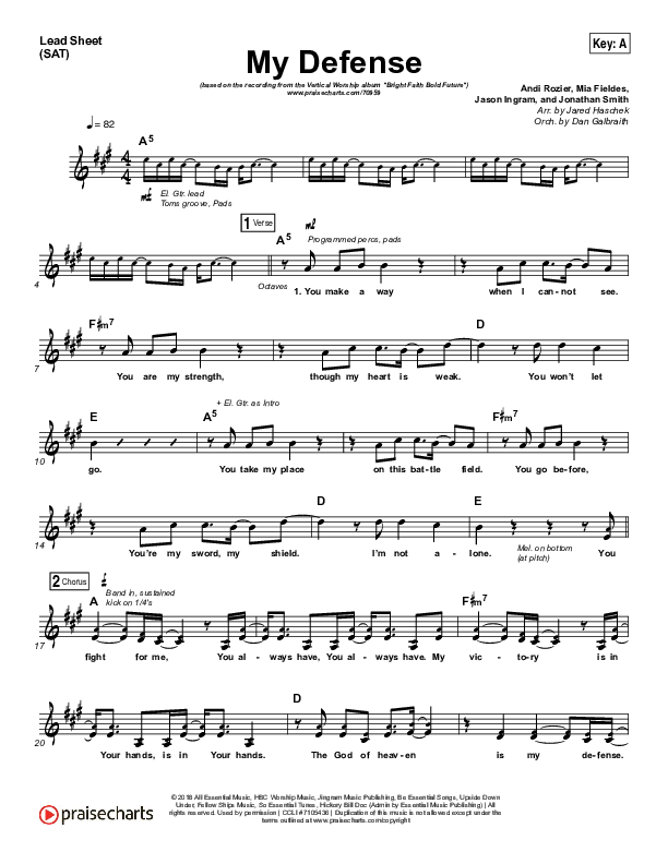 My Defense Lead Sheet (SAT) (Vertical Worship)