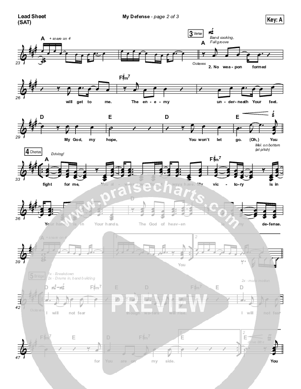 My Defense Lead Sheet (SAT) (Vertical Worship)