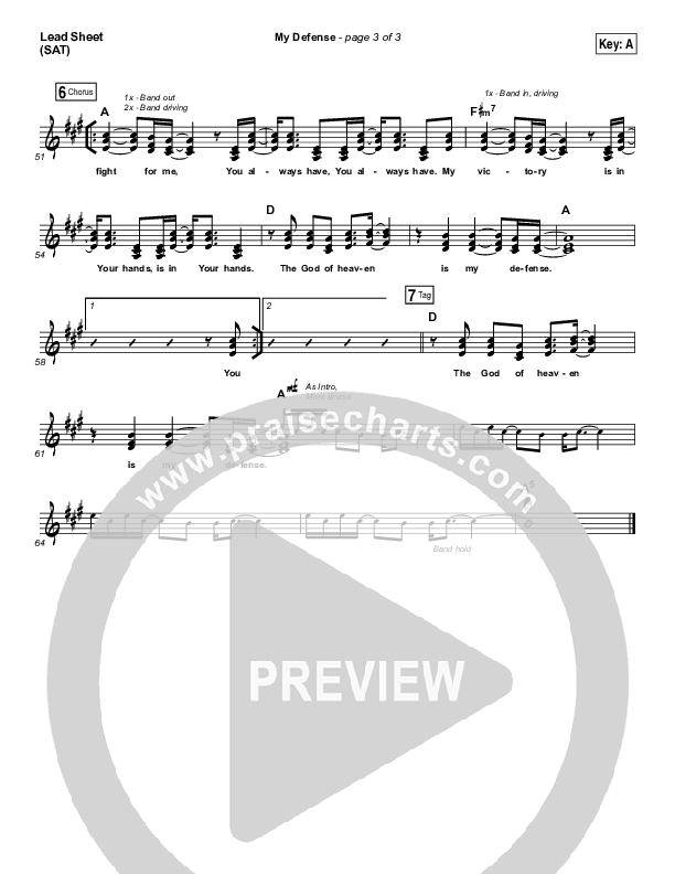 My Defense Lead Sheet (SAT) (Vertical Worship)