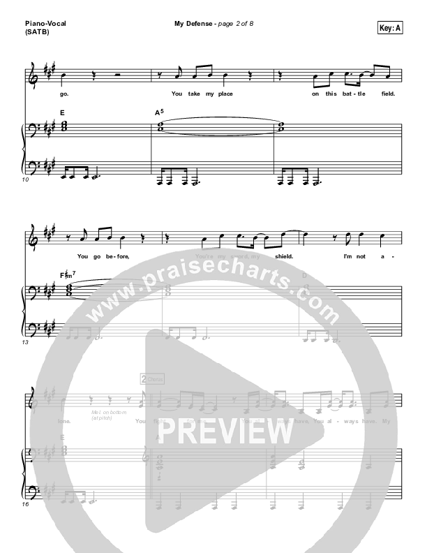 My Defense Piano/Vocal (SATB) (Vertical Worship)