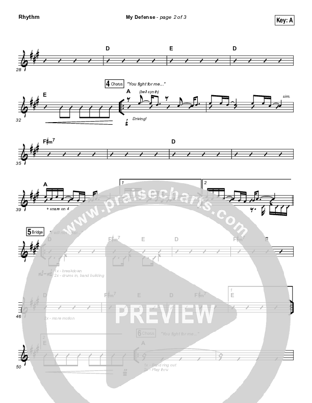 My Defense Rhythm Chart (Vertical Worship)