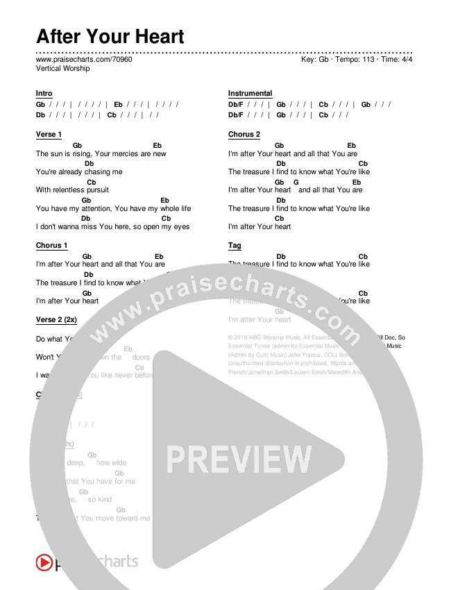 After Your Heart Chords & Lyrics (Vertical Worship)