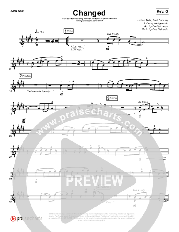 Changed Alto Sax (Jordan Feliz)