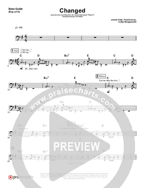 Changed Bass Guitar (Jordan Feliz)