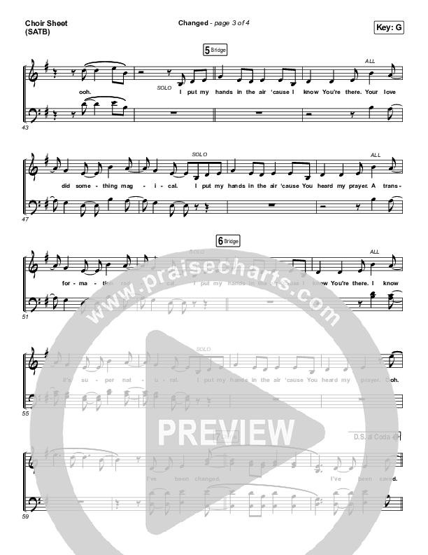 Changed Choir Sheet (SATB) (Jordan Feliz)