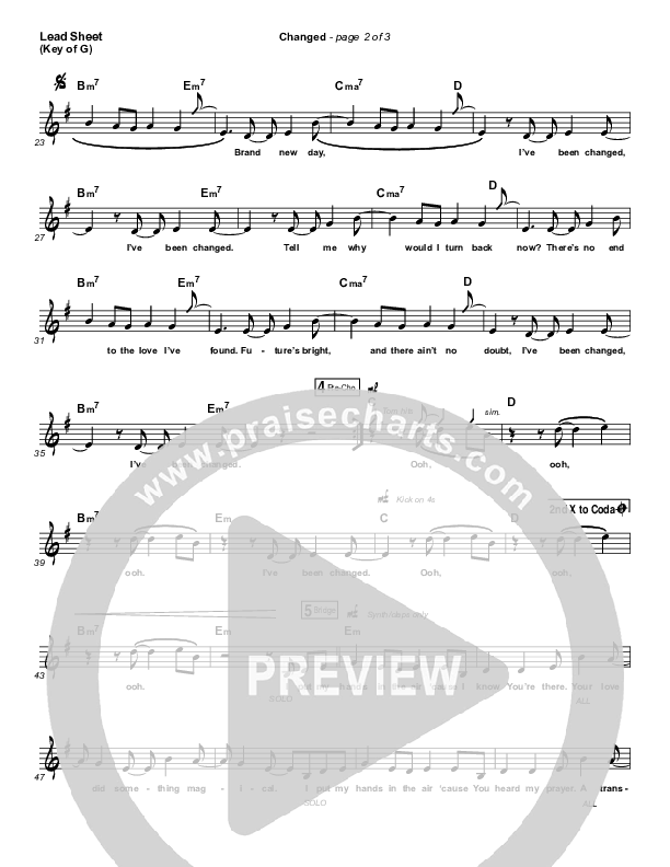 Changed Lead Sheet (Melody) (Jordan Feliz)