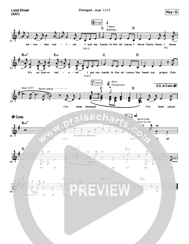 Changed Lead Sheet (SAT) (Jordan Feliz)