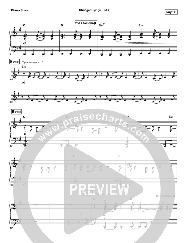 Changed Piano Sheet (Jordan Feliz)