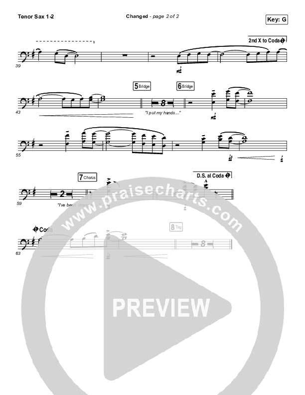 Changed Tenor Sax 1/2 (Jordan Feliz)